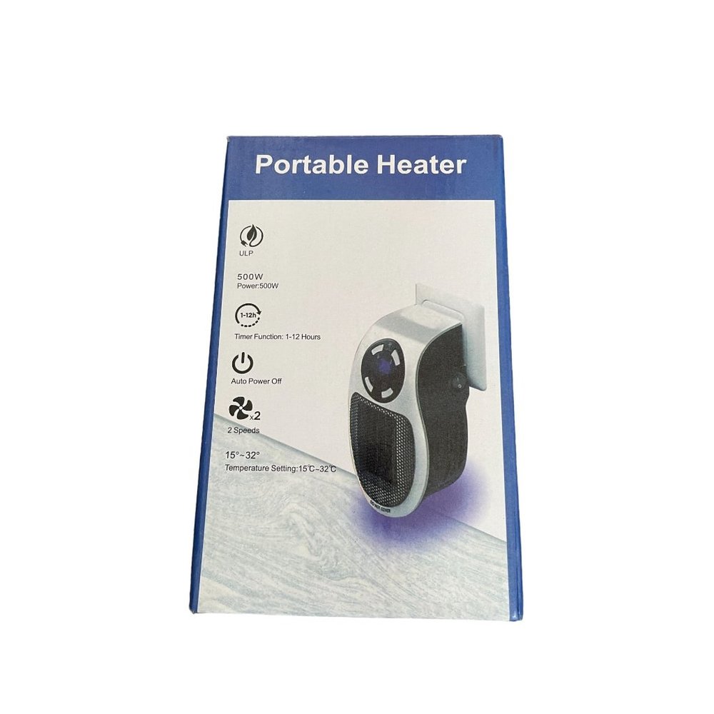 Portable Plug in Heater, 500W Electric Small Space Heater Indoor with Overheat P